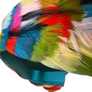 Vintage Dana Original Union Made Multicolor Feather Wool Hat USA Vintage Feather Wool Felt Bucket Hat, 1960s-70s Hat, Fall  main image 4